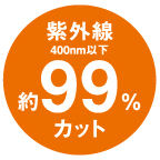 紫外線 400mm以下 99% カット