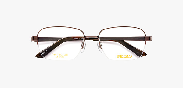 S3604 BR SEIKO 眼鏡 ナイロール ハーフリム メタルフレーム