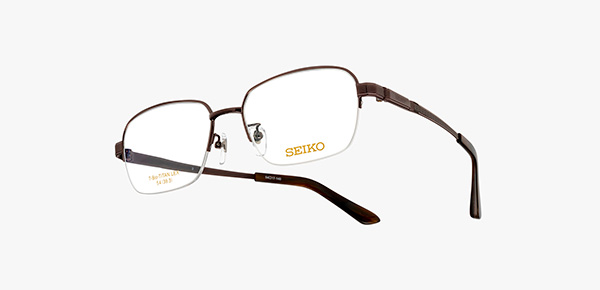 S3604 BR SEIKO 眼鏡 ナイロール ハーフリム メタルフレーム