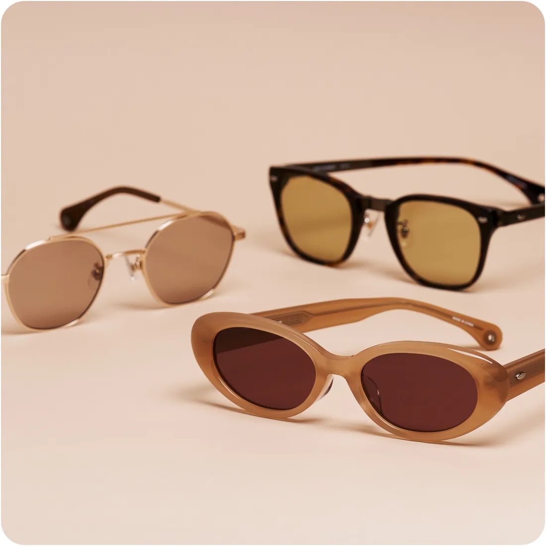 MAD JOURNEYのサングラスが3つレイアウトされたイメージ画像