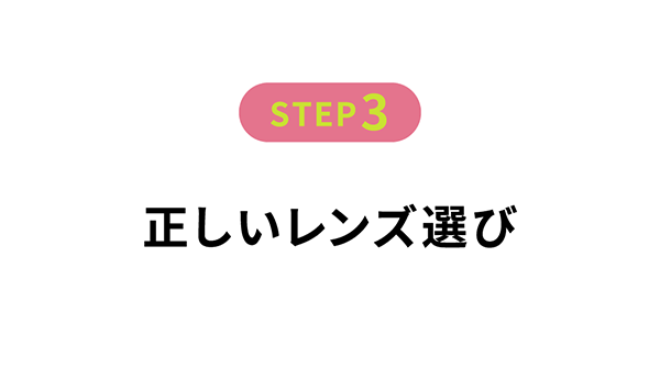 正しいレンズ選び