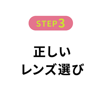 正しいレンズ選び